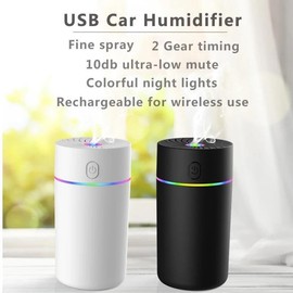 Generic Car Diffuser USB 350 ml Colorful Humidifier Essential Oil Diffuser car freshener Aromatherapy Diffuser (Black)