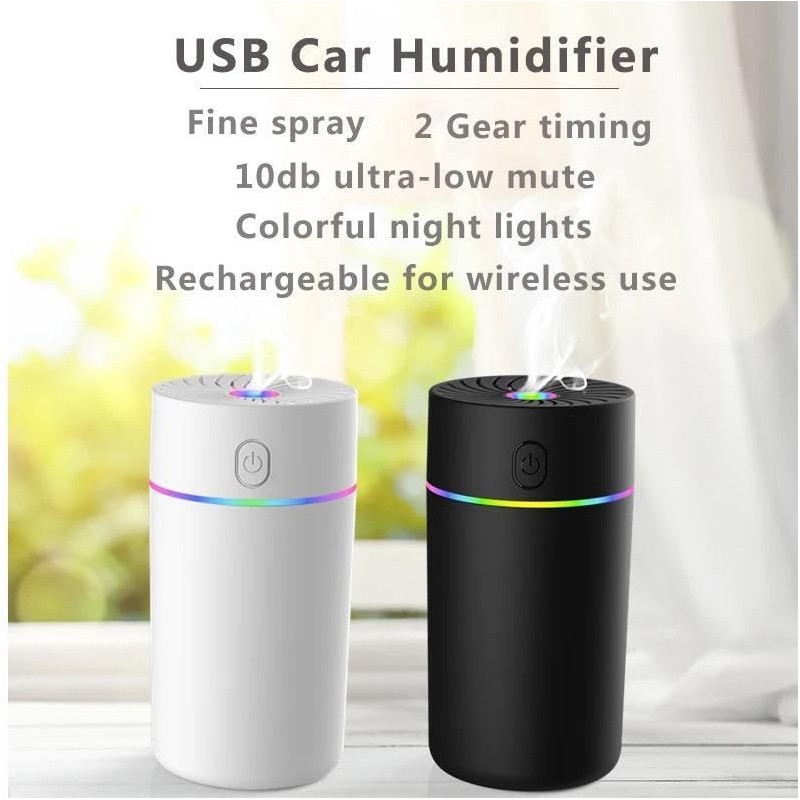 Generic Car Diffuser USB 350 ml Colorful Humidifier Essential Oil