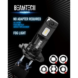 BEAMTECH H7 Fog Bulb, Fog Light Pack of 2 Fog Light For Atvs, Powersports Accessory Lights