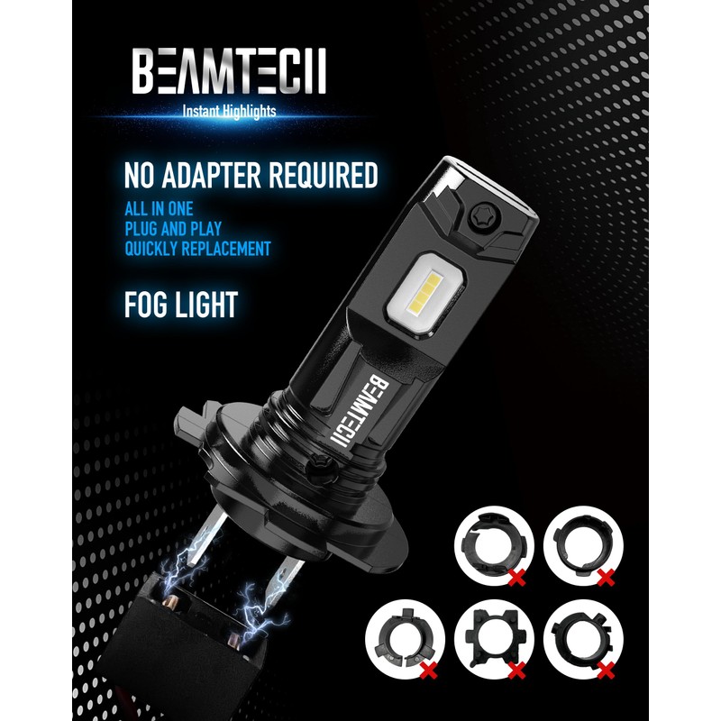 BEAMTECH H7 Fog Bulb, Fog Light Pack of 2 Fog