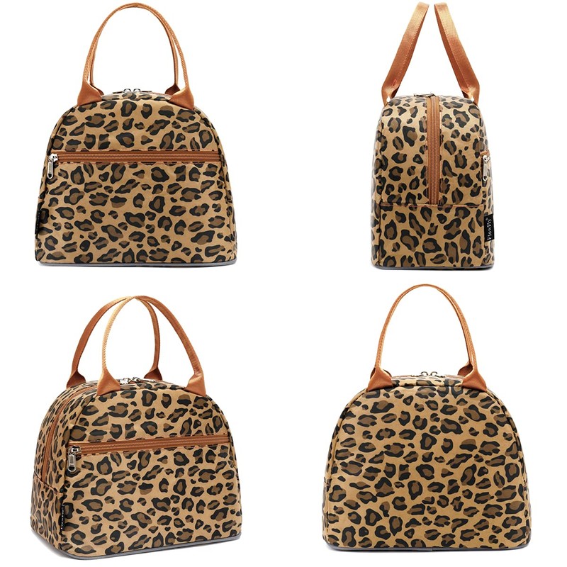 FlowFly Leopard Insulated Lunch Cooler Bag - Tote Organizer for