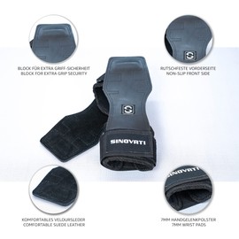 SINOVATI Lifting Straps Strength Training Lifting Straps Fitness Lifting Straps Crossfit Grips for Strength Sports Bodybuilding and Crossfit Grip Pads Fitness with 7 mm Wrist Padding Golden Brown S