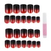 FOMIYES Elegant Gradient Nails Decal Stickers Set 48pcs Pre-glued Fake