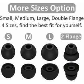 JNSA 16pcs Black Replacement Ear Tips Ear Buds Ear Gels for Beats by dr dre Powerbeat s Pro Eartips Earbuds Eargels for Powbeat Pro/Beat s Flex/Beat s X, SML &Double Flange, Black