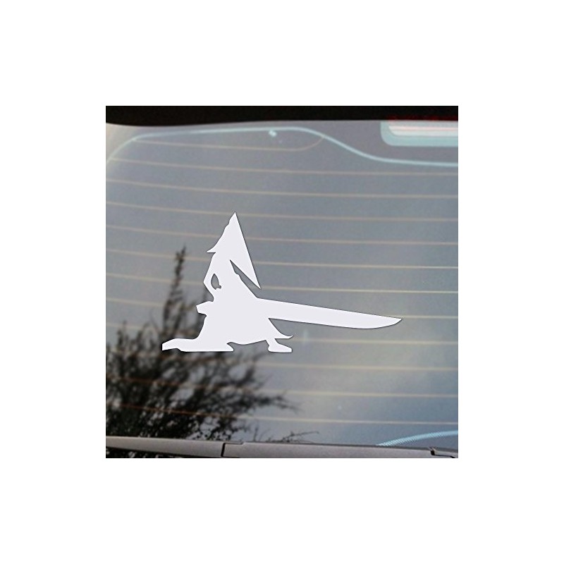 Cosplay & Fan Gear Pyramid Head Gaming Vinyl Decal (White)