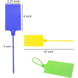 Large Waterproof Plastic Shipping Tags 60 Pack 6 Colors for Inventory Luggage