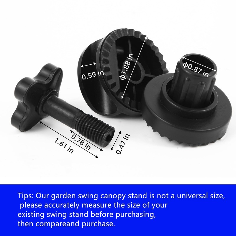 Porch Patio Outdoor Garden Swing Canopy Replacement Plastic Fittings to
