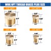 WHK 24 PCS Brass Hex Pipe Plug Fittings Kits,Brass Plugs