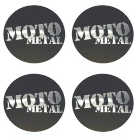 Moto Metal 4 PACK  Moto Metal 2.4" (60mm) Gloss Black Wheel Center Hub Cap Logos/Stickers