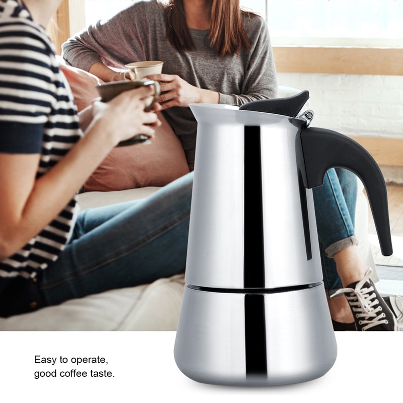 Portable Stainless Steel Coffee Pot Moka Espresso Maker Mocha Pot