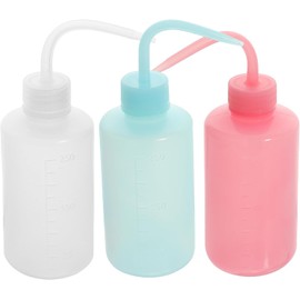 CLISPEED Botella de Limpieza para Pestañas 250 Ml 3 Piezas Exprimible a Prueba de Fugas Boquilla Curvada Herramienta para Lavado y Cuidado Profesional de Pestañas