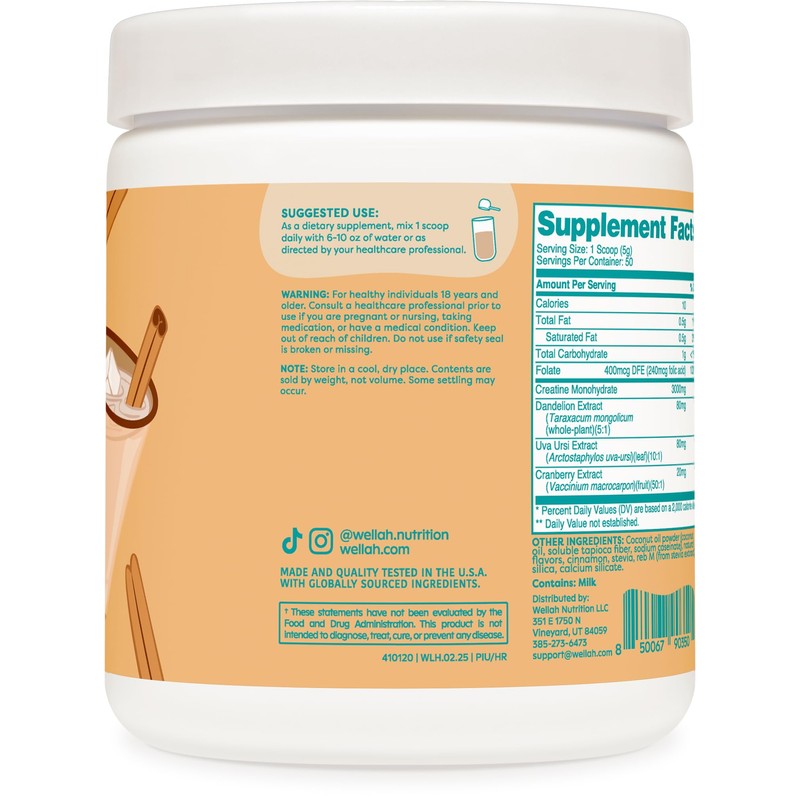 Wellah Pump-It-Up Creatine Horchata Flavored (50 Servings) - Creatine Monohydrate