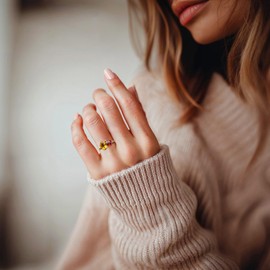 Ross-Simons 1.10 Carat Citrine and .90 Carat Garnet Toi Et Moi Ring in 18kt Gold Over Sterling. Size 7