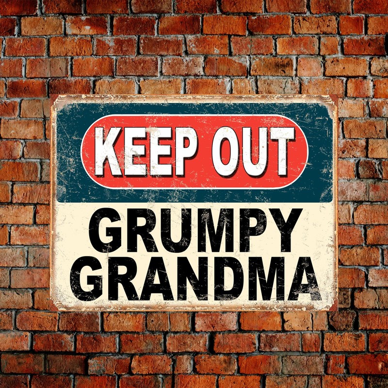 Shawprint Keep Out Grumpy Grandma Funny Metal Signs Home Pub