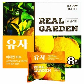 Happy Bath Real Garden Yuzu Vitamin Soap 90g 8 packs / 해피바스 리얼가든 유자 비타민 비누 90g 8개입