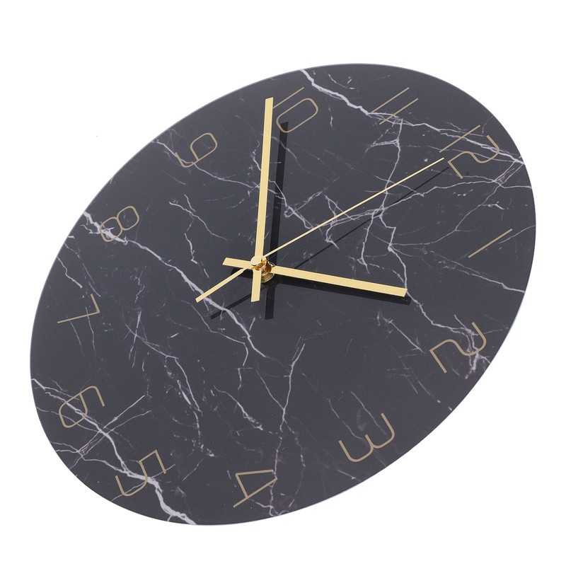 Wall Clock Nordic Decorative Marble Printing Mute Round Hanging Clock