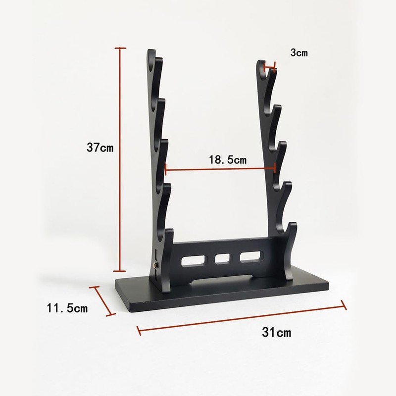 5 Tier Sword Stand Display Sword Rack Stand, Black Katana