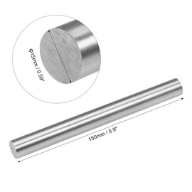sourcing map Round Steel Rod, 15mm HSS Lathe Bar Stock Tool 150mm Long, for Shaft Gear Drill Lathes Boring Machine Turning Miniature Axle, Cylindrical Pin DIY Craft Tool