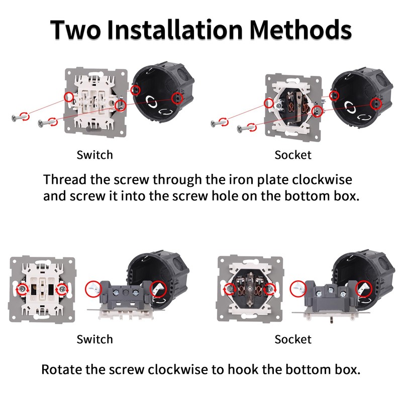 JIMEIDA Socket with Light Switch White with Hook Single 1
