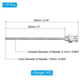 PATIKIL Blunt Tip Dispensing Needle 14G, 10 Pcs 2 Inch Stainless Steel Liquid Dispenser Needles with Lure Lock for Refilling Liquid Inks Adhesives Glue