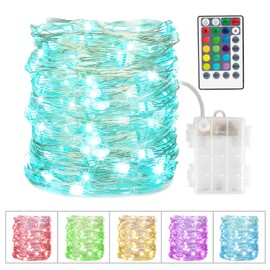 Fairy Lights Battery Operated, 33 Feet 100 LEDs Color Changing Twinkle Lights with Remote and Lighting Modes Waterproof 3AA Battery Case String Lights for Bedroom Wedding Party Christmas
