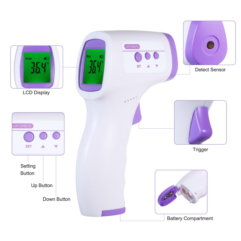 Non-contact Digital Infrared Forehead Thermometer Temperature Measurement for Kids Children