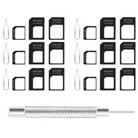 4 in 1 Nano SIM Card Adapter, Nano SIM Adapter Set, SIM Card Adapter with SIM Eject Pin, Compatible with Smartphone