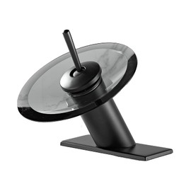 Bathroom Faucet Black Glass Waterfall Spout Single Handle 360° Swivel Solid Brass Bath Basin Lavatory Sink Vanity Faucet One or 3 Hole Commercial with Deck Plate