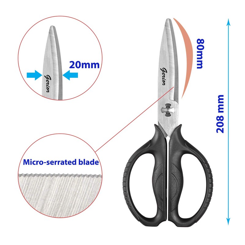 Food Scissors - Stainless Steel Kitchen Shears for Food, Chicken,
