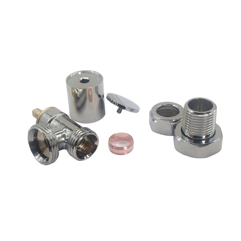 Modern Chrome Angled Towel Radiator Valves 10mm Central Heating Taps