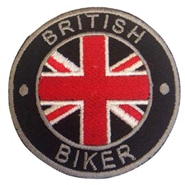 Rixom Leather British Biker Union Flag GB Embroidered Badge Patch Iron on Sew on