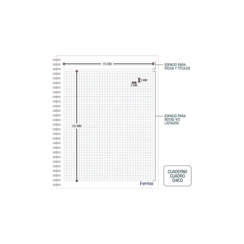 Cuaderno Profesional Ferrini 6pk Doble Aro Unicolor 120h Color CUADRO