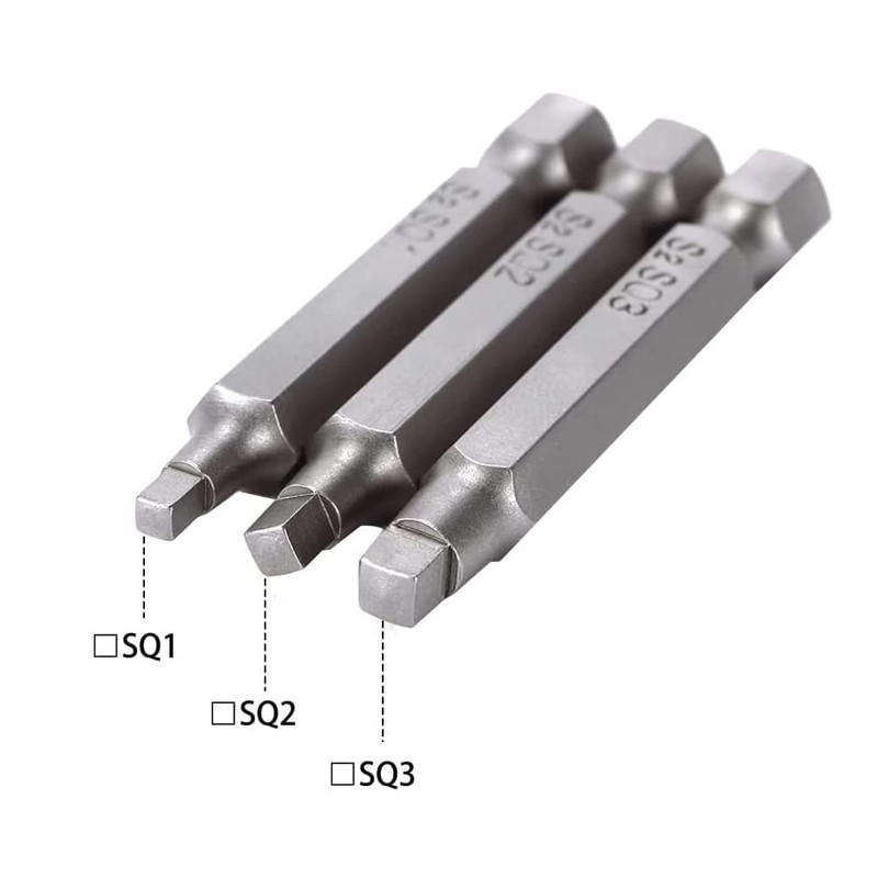 Eyech 3 Sets 3pcs Magnetic Square Head Bits Square Screw