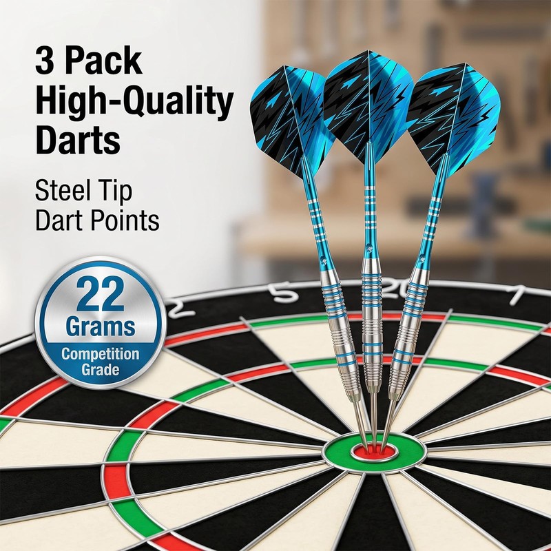 Professional Darts Set with Case 3 Pack Aluminum 22g Darts