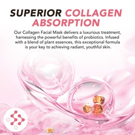 Bio Collagen Mask, Bio Collagen Deep Hydration Daily Facial Sheet Mask for Face, Collagen Overnight Mask - For Hydrating Moisturizing, Firming & Enhance Skin Vitality, for All Skin Types (34g x 6ea)