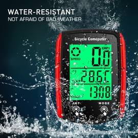 HUIOP Wired Bike Computer 19 Functions Bike Speedometer Touch Odometer Waterproof Bike Computer with Backlight,Bike Computer
