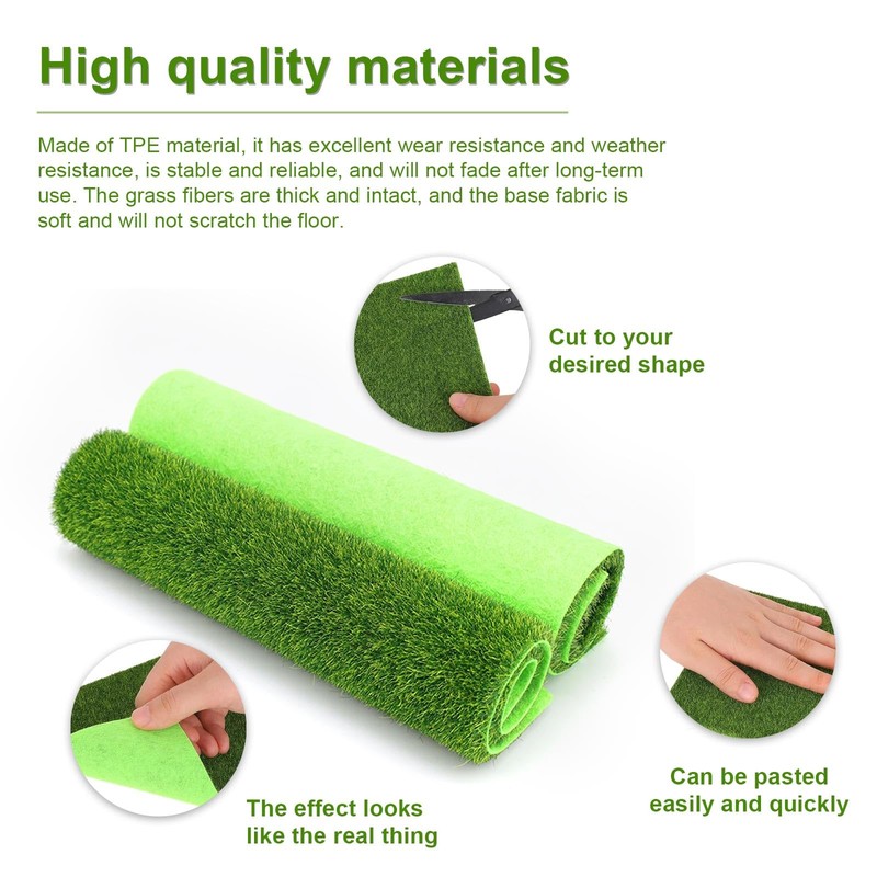 HUANR Artificial Grass for Crafts, Pack of 10 Artificial Grass