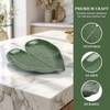Ceramic Spoon Rest for Stove Top,Cute Green Leaf Shape Spoon