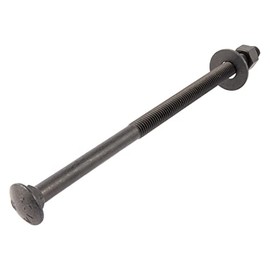 3/8" x 9" (25 Pack) Black Carriage Bolt Kit, Grade 307A, Ceramic Coated for Exterior Use, 2X Rust Resistance of Galvanized by Makers Bolt