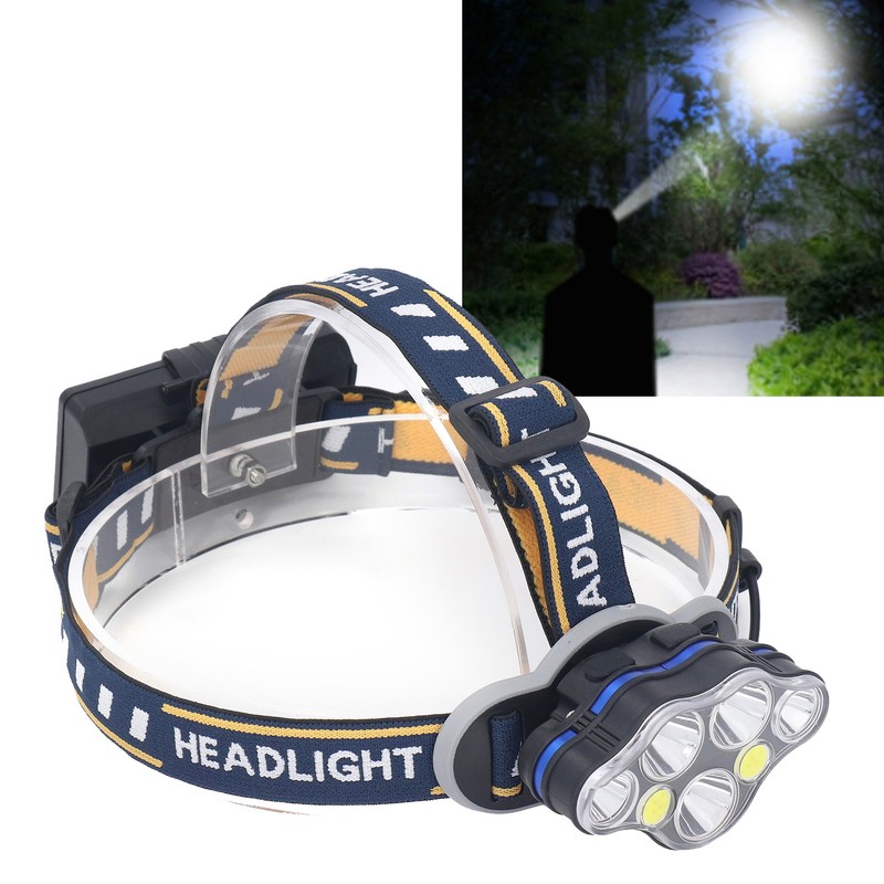 7 Core Headlight Long Range USB Rechargeable Headlamp Outdoor Work