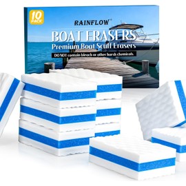 10PCS Boat Scuff Erasers - RAINFLOW Boat Wipes Boat Accessories for Women and Men Magic Cleaning Sponge for Cleaning Pads Supplies Boat Interior Cleaner Thicken Premium Magic Sponge Gifts