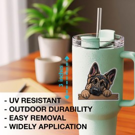 (3PCS) German Shepherd Stickers – Cute German Shepard Decal for Laptop,Car,Water Bottle,Truck,Helmet – Waterproof Vinyl Sticker Pack for Adults,Kids – Gift for Men,Dad,Son 3x3 in