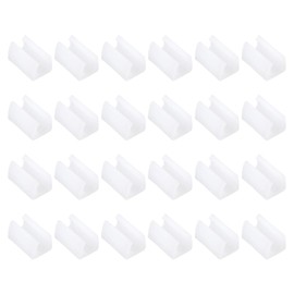 PATIKIL 12mm Rectangle Chair Leg Cover, 24Pcs Plastic Non-Slip Furniture Feet Protectors Tips Covers Floor Glides Tubing Caps for Office Home, White