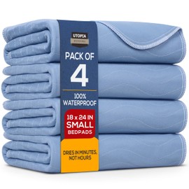 Utopia Bedding Incontinence Bed Pads 85 x 90 cm (Pack of 1) Pink / Blue Incontinence Bed Sheets, Waterproof Washable Bed Pads for Incontinence Adults, Bed Wetting Sheets