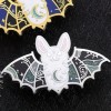 Glitter Bat Enamel Pin - So Pretty! - Silver And