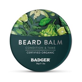 Badger Organic Beard Balm - Leave-In Conditioner, Styling & Moisturizing Treatment for Facial Hair & Mustache, 2 oz