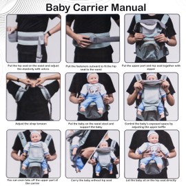 Baby Wrap Carries - Ergonomic Convertible Face-in and Face-Out Front and Back Carry for Newborns and Older Babies - Baby Carrier for Newborn to Toddler with Lumbar Support 7-45 Pounds