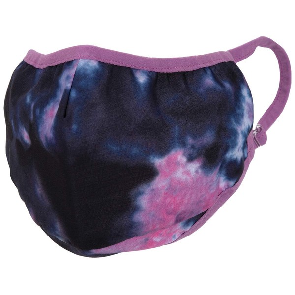 iscream Child's Pink Indigo Tie Dye Double Layer Adjustable Ear Strap Face Mask with Pocket