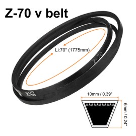 QUARKZMAN Z-70 Z-type V-belt 1775 mm/70 inch inner length x 0.39 inch width x 0.24 inch height drive belt, Z type closed rubber transmission belt