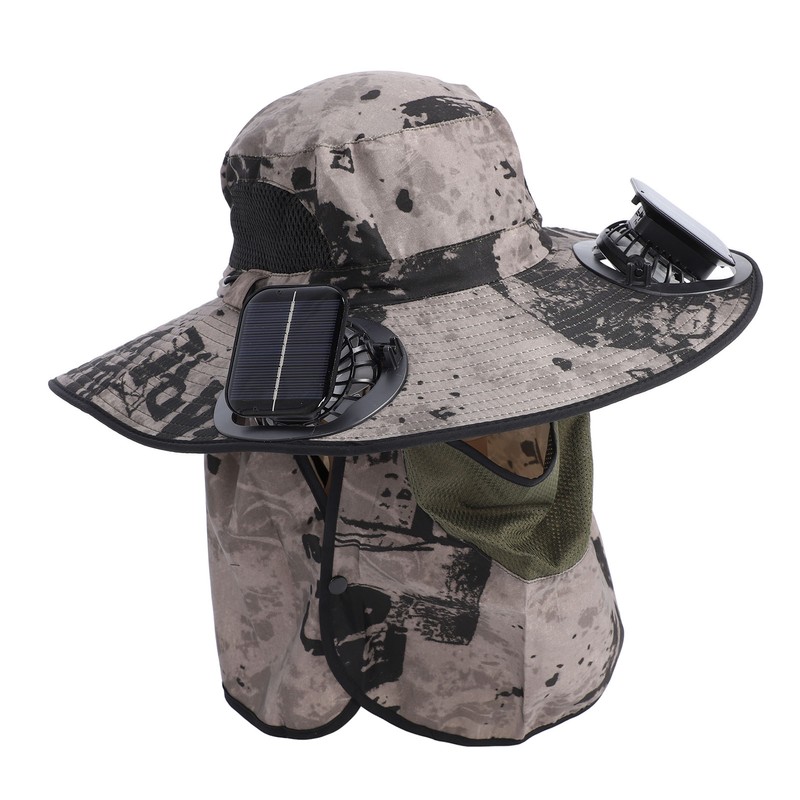 Wide Brim Solar Fan Hat Outdoor Fishing Sunscreen Quick Drying